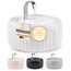PrettyPaw Katzenbrunnen - Super leiser, BPA-freier 3L Trinkbrunnen für Katze mit LED und Aktivkohlefilter - Leicht zu reinigender Katzen Trinkbrunnen - Aqua Flow (Weiß)