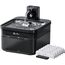 DownyPaws 2.5L Trinkbrunnen für Katze Kabellos, Katzenbrunnen Kabellos mit Bewegungsmelder und Batteriebetrieben, 4000mAh, Leise Wasserpumpe, Tablett aus Edelstahl für Katze, Schwarz mit 6 Filters