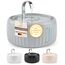 PrettyPaw Katzenbrunnen - Super leiser, BPA-freier 3L Trinkbrunnen für Katze mit LED und Aktivkohlefilter - Leicht zu reinigender Katzen Trinkbrunnen - Aqua Flow (Grau)