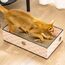 Conlun Katzen Kratzbrett mit Box, Großes Kratzmöbel, Beidseitige Kratzpappe für Katzen, Interaktive Öffnungen, Kratzbett für Wohnungskatzen, mit Katzenminze (1 Stück, Groß, Kariert)