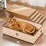 Conlun 5er-Pack Kratzbrett Katze mit Box, Großes Beidseitiges Design, Interaktive Öffnungen, Sauber & Langlebig, Kratzpappe für Katzen, Möbelschutz (Groß, Kariert)