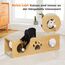 PETEPELA 100cm Kratzbrett Katzen,hochwertige Kratzpappe für Katzen, Kratz Katzen mit Spielball als Möbelschutz,Katzenzubehör beige