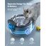 Katzenbrunnen Kabellos 3,5L-FEELNEEDY Trinkbrunnen für Katze mit Bewegungssensor-Batteriebetrieben Wasserbrunnen-4000 mAh Akkukapazität-304 Edelstahl Wasserschale-Pumpe Leise-mit 3 Filter-Schwarz