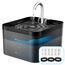 PawPoll Katzenbrunnen, 2,2L Trinkbrunnen für Katze, Super Leiser, Leicht zu Reinigen, Wasserbrunnen für Katzen mit LED und Aktivkohlefilter, BPA Frei, 6 Filter + 3 Schaumstofffilter