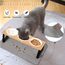 Lannvan Katzennapf Erhöht, 3er Set Futternapf Katze aus Keramik mit Napfunterlage Silikon, Ergonomischer Futterstation 15°gekippte Katzen Hundenapf,Fressnapf und Wassernapf für Katzen und kleine Hunde