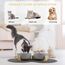Zosenyer Katzennapf, 2 Stück Keramik Futternapf Katze Set, 3-in-1 rutschfeste Katzennäpfe mit Holzstände und Matten, Fressnapf und Wassernapf für Katzen und Kleine Hunde (Grau)