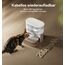 FEELNEEDY Trinkbrunnen für Katze Kabellos ohne Filter, Frischwasser getrennt von Abwasser ohne Wasserkreislauf, 2000mAh Akkubetrieb Katzenbrunnen, Trinkschale aus Edelstahl, 3,5L Tank (Weiß)