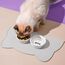 Napfunterlage Silikon Katzen und Kleine Hunde, wasserdichte Haustier Futtermatten rutschfeste Katzennapf Unterlage (Hell Grau)