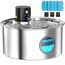 Katzenbrunnen mit Bewegungsmelder Katzen Trinkbrunnen Edelstahl: Katzentrinkbrunnen Sensor - 3.2L Trinkbrunnen für Hunde ohne Kabel - Wasserbrunnen für Haustier - Wasserspender mit 9 Filter