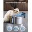 FEELNEEDY 3,5L Katzenbrunnen Edelstahl Kabellos mit Sensor, Trinkbrunnen für Katze mit Akku 4000mAh Katzen Batteriebetrieben Wasserbrunnen Super Leise mit 3 Filter (Edelstahl)