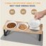 Lannvan Katzennapf Erhöht, 3er Set Futternapf Katze aus Keramik mit Napfunterlage Silikon, Ergonomischer Futterstation 15°gekippte Katzen Hundenapf,Fressnapf und Wassernapf für Katzen und kleine Hunde