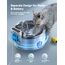 FEELNEEDY 3,5L Katzenbrunnen Edelstahl Kabellos mit Sensor, Trinkbrunnen für Katze mit Akku 4000mAh Katzen Batteriebetrieben Wasserbrunnen Super Leise mit 3 Filter (Edelstahl)
