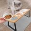Lannvan Katzennapf Erhöht - 3er Set Futternapf aus Keramik mit Napfunterlage Silikon - 15° gekippte Futterstation Hundenapf - Fressnapf und Wassernapf für Katzen und kleine Hunde