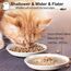 Pavlleen 3 Stück Katzennapf Keramik, mit Rutschfestem Gummiboden,Flacher breiter Futter- und Wassernapf für Kätzchen, Anti Whisker Fatigue Katzengeschirr Set, für Katzen und Kleintiere