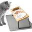 Lannvan Katzennapf Erhöht - 3er Set Futternapf aus Keramik mit Napfunterlage Silikon - 15° gekippte Futterstation Hundenapf - Fressnapf und Wassernapf für Katzen und kleine Hunde