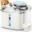 oneisall Katzenbrunnen Kabellos, 3.5L Trinkbrunnen für Katze Edelstahl, 5000mAh Akku, Katzen Trinkbrunnen mit Bewegungsmelder, Leise Wasserpumpe, 3 Filter Weiß