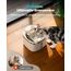 oneisall Katzenbrunnen Kabellos, 3.5L Trinkbrunnen für Katze Edelstahl, 5000mAh Akku, Katzen Trinkbrunnen mit Bewegungsmelder, Leise Wasserpumpe, 3 Filter Weiß