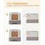 Feandrea Katzenklo 2er Set, Katzentoilette, mit Deckel, ausziehbares Tablett, Schaufel, Bürste, für Katzen bis 15 kg, weniger Spuren, auslaufsicherer Boden, haferflockenfarben-warmgrau PPT001G10