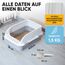 CROPLAS Katzenklo offen groß ohne Deckel,Katzenklo hoher Rand mit Streumatte & Schaufel, große Katzentoilette hoher Rand, cat Litter Box, Katzen klo,cat Toilet,Katzen toiletten, kedi tuvaleti, weiß