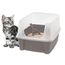 Iris Ohyama Katzenklo mit Schaufel, bis 7 kg, Taupe, offen, ohne Deckel, Katzentoilette, hoher Abnehmbarer Rand, Für große Katzen, Kätzchen, Toilet, XXL Toilette, BPA-frei, Cat Litter Box, CLH-12