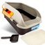 CROPLAS Katzenklo offen groß ohne Deckel,Katzenklo hoher Rand mit Streumatte & Schaufel, große Katzentoilette hoher Rand, cat Litter Box, Katzen klo,cat Toilet,Katzen toiletten, kedi tuvaleti, beige