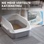 CROPLAS Katzenklo offen groß ohne Deckel,Katzenklo hoher Rand mit Streumatte & Schaufel, große Katzentoilette hoher Rand, cat Litter Box, Katzen klo,cat Toilet,Katzen toiletten, kedi tuvaleti, weiß