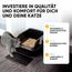 CROPLAS Katzenklo offen groß ohne Deckel,Katzenklo hoher Rand mit Streumatte & Schaufel, große Katzentoilette hoher Rand, cat litter box, Katzen klo,cat toilet,Katzen toiletten, kedi tuvaleti, schwarz