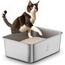Edelstahl Katzenklo, Große Katzentoilette, XXL Katzentoilette Edelstahl Offen, Metall Katzenklo für Katzen Aller Größen & Kaninchen, Antihaftbeschichtet, Geruchsfrei, Leicht zu Reinigen, 50x35x20cm