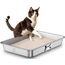 Edelstahl Katzenklo mit Griffen & Schaufel, Große Katzentoilette, XXL Katzentoilette Edelstahl Offen, Metall Katzenklo für Katzen Aller Größen & Kaninchen, Geruchsfrei, Leicht zu Reinigen, 60x40x10cm