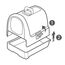 Curver petlife Katzentoilette mit Deckel, Katzenklo inklusive Schaufel, moderne Rattangeflecht-Optik, anthrazit, 51,5 x 38,5 x 40 cm