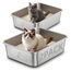 2er Set Edelstahl Katzenklo, Große Katzentoilette, XXL Katzentoilette Edelstahl Offen, Metall Katzenklo für Katzen Aller Größen & Kaninchen, Antihaftbeschichtet, Geruchsfrei (2 Stück, 45x35x15cm)