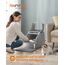 Feandrea Katzenklo Edelstahl, XL, Katzentoilette mit Deckel, mit Schaufel, Bürste und 2 Eingängen, für Katzen bis 15 kg, Taubengrau PPT005G01