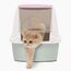Catit 50700 Katzentoilette mit Abdeckung, 43 x 57 x 50cm, weiß/grau/pink