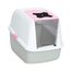 Catit 50700 Katzentoilette mit Abdeckung, 43 x 57 x 50cm, weiß/grau/pink