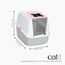 Catit 50700 Katzentoilette mit Abdeckung, 43 x 57 x 50cm, weiß/grau/pink