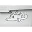 Simon's Cat, Katzentoilette mit Rand L: 43 cm B: 32 cm H: 16 cm grau