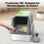 SZEE XL Edelsthal Katzenklo mit 180° Klappdeckel, Große Geschlossene Katzentoilette Edelstahl mit Deckel, Stainless Steel Cat Litter Box with Scoop-59x38x38cm, Dunkelgrau