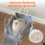 Lifewit 28L Katzenklo Edelstahl groß mit Schaufel und Pedal für große Katzen, Katzenklo Offen 60 x 40 x 30 cm, Katzentoilette XXL, Cat Litter Box ohne Deckel für Wohnzimmer Schlafzimmer, Grau