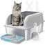 Suzzipaws Geschlossene Katzenklo Edelstahl XXL, 37 L Katzentoilette Edelstahl Mit Deckel, Katzenklo Metall Mit Hochwandigem Seitengehäuse, Nicht-Klebrig, Auslaufsicher & Einfach zu Reinigen