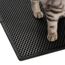 Pieviev Katzenklo Matte XXL, 89x61cm Katzenstreu Matte, Großer Katzenklo Unterleger, Wasserdichte Unterlage für Katzentoilette, Doppelter Honeycomb EVA Vorleger zum Sammeln von Katzenstreu, Schwarz