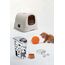Curver petlife Katzentoilette mit Deckel, Katzenklo inklusive Schaufel, moderne Rattangeflecht-Optik, weiß, 51,5 x 38,5 x 40 cm