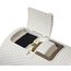Curver petlife Katzentoilette mit Deckel, Katzenklo inklusive Schaufel, moderne Rattangeflecht-Optik, weiß, 51,5 x 38,5 x 40 cm