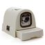 Curver petlife Katzentoilette mit Deckel, Katzenklo inklusive Schaufel, moderne Rattangeflecht-Optik, weiß, 51,5 x 38,5 x 40 cm