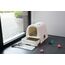 Curver petlife Katzentoilette mit Deckel, Katzenklo inklusive Schaufel, moderne Rattangeflecht-Optik, weiß, 51,5 x 38,5 x 40 cm