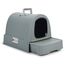 Curver petlife Katzentoilette mit Deckel, Katzenklo inklusive Schaufel, moderne Rattangeflecht-Optik, grau-blau, 51,5 x 38,5 x 40 cm