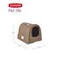 Curver petlife Katzentoilette mit Deckel, Katzenklo inklusive Schaufel, Moderne Rattangeflecht-Optik, Mokka, 51,5 x 38,5 x 40 cm, mokka