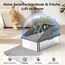 Katzenklo Edelstahl XXL, Katzentoilette Edelstahl 37L Katzenklo Groß mit Katzenstreuschaufel und Doppelschicht Matte, Litter Box, 60x40x31cm