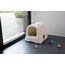 Curver petlife Katzentoilette mit Deckel, Katzenklo inklusive Schaufel, moderne Rattangeflecht-Optik, weiß, 51,5 x 38,5 x 40 cm