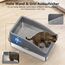 FURTIME Katzenklo Edelstahl XXL, Katzentoilette Edelstahl 35L Katzenklo Groß mit Katzenstreuschaufel und Doppelschicht Matte, Auslaufsichere XXL Litter Box, 58x36x33cm