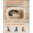 Feandrea Katzenklo, extragroße Katzentoilette, für Mehrkatzenhaushalte, mit hohen Seitenwänden, Katzenstreumatte, Aufbewahrungsbox, Schaufel, für große Katzen, sandbeige PPT003L01